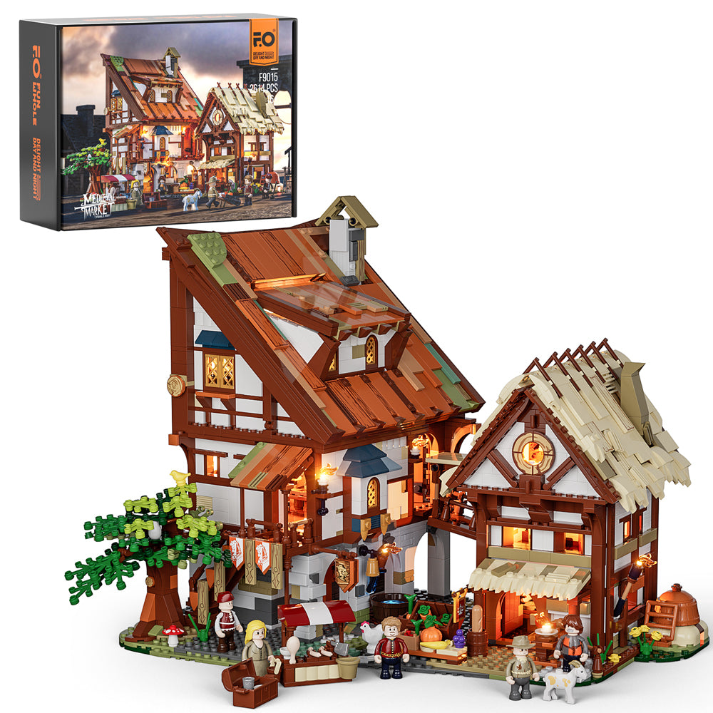 Funwhole® - F9015 Medieval Market Building Block Toy