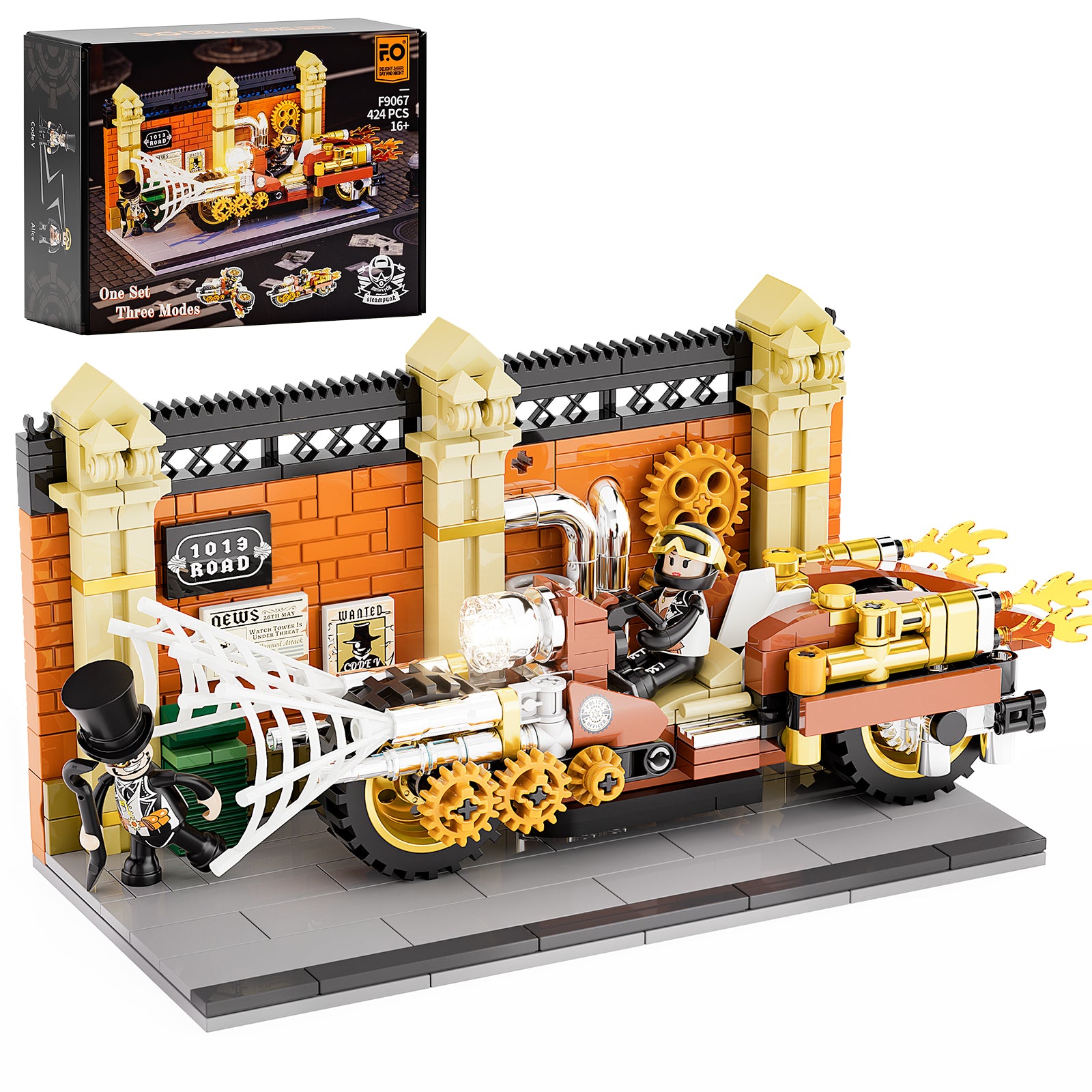 Steampunk Motorcycle Pursuit 424PCS