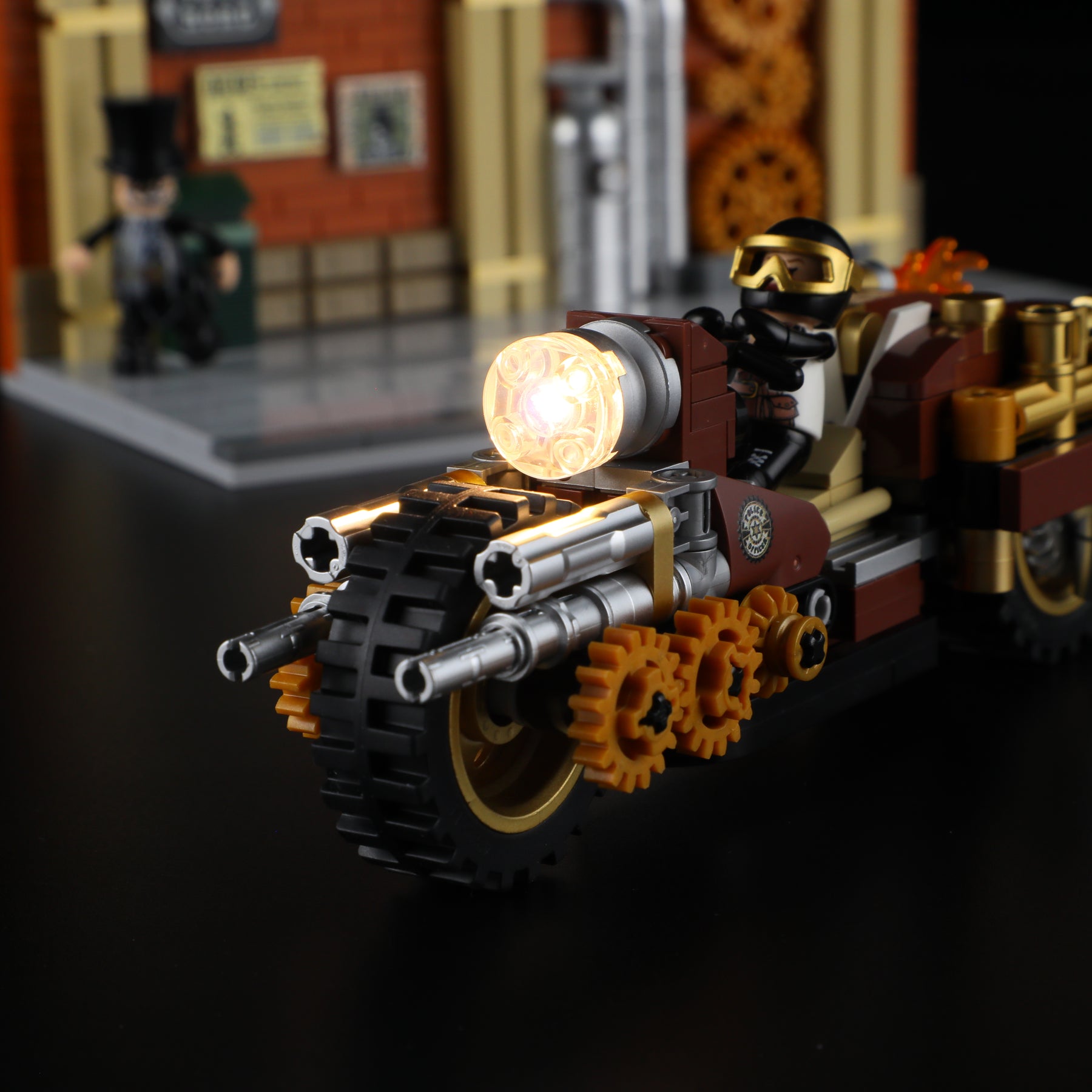 FUNWHOLE - Steampunk Motorcycle Pursuit 424PCS - Building Block Toy- USA(Ship to USA)