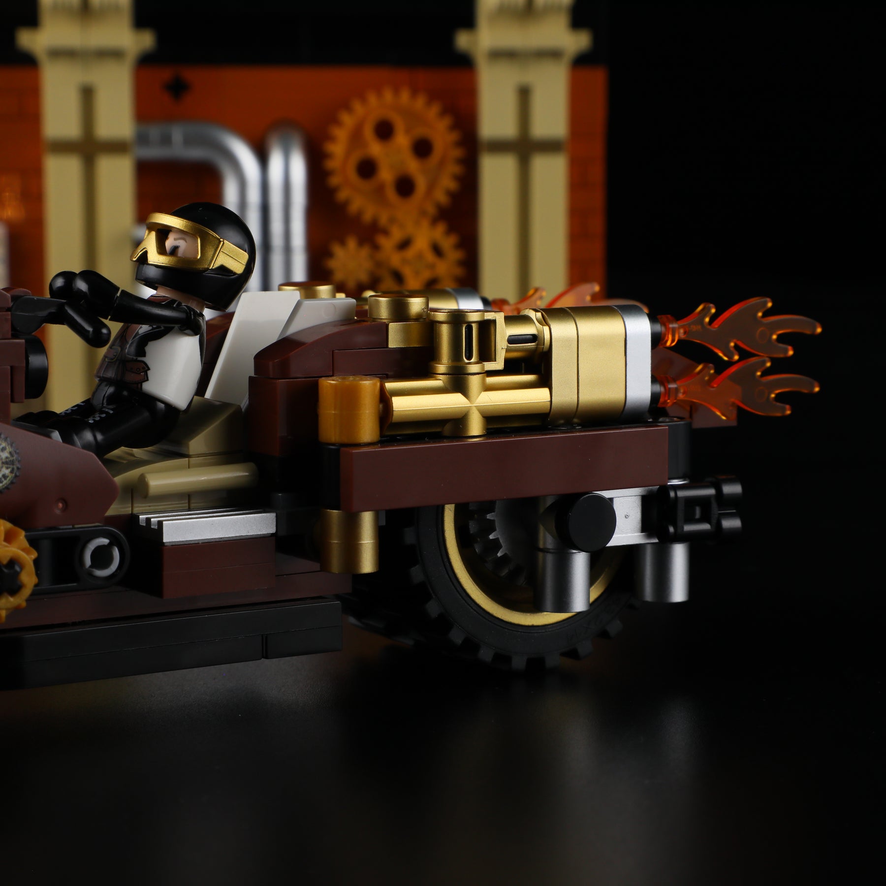FUNWHOLE - Steampunk Motorcycle Pursuit 424PCS - Building Block Toy- USA(Ship to USA)