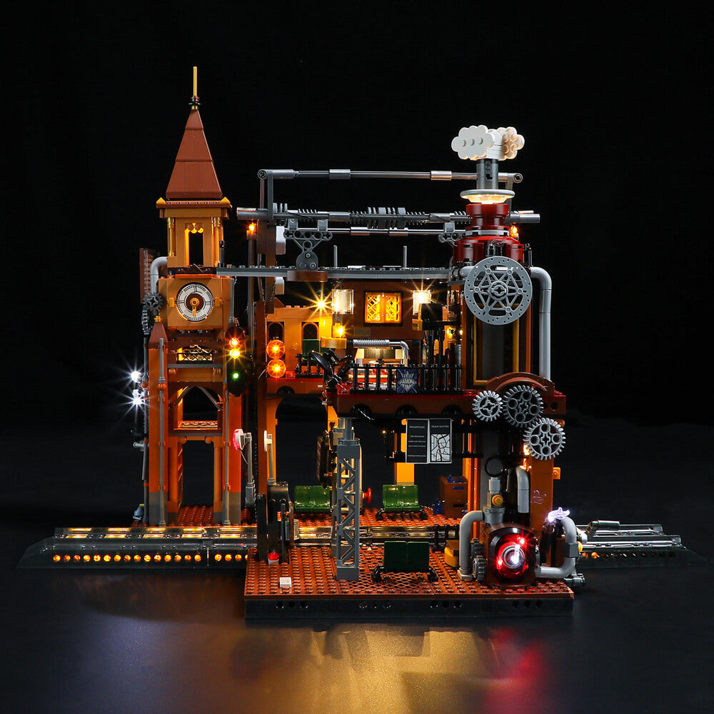 Funwhole Steampunk Train Station with lights