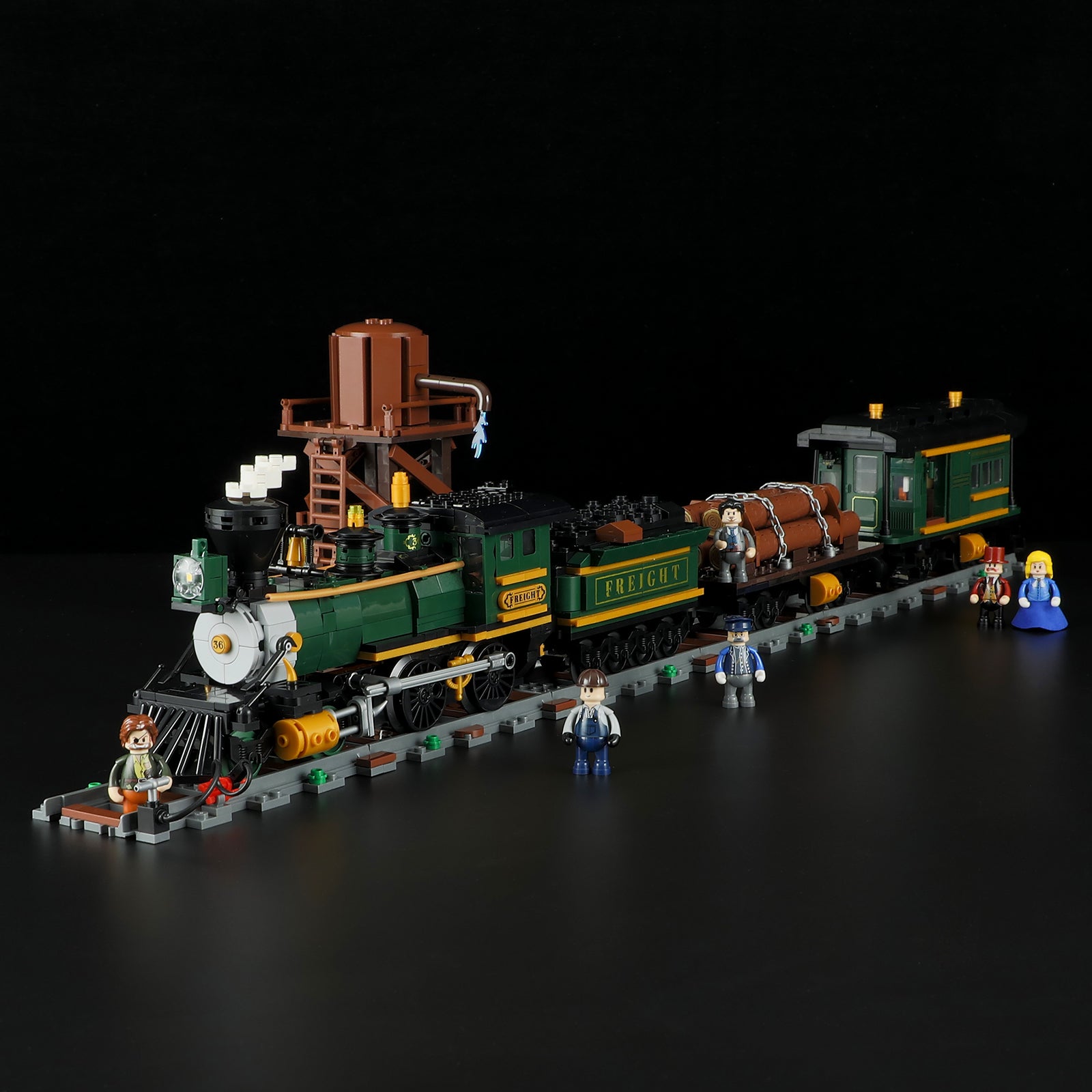 FUNWHOLE - Western Freight Train 1524PCS - Building Block Toy- USA (Ship to USA)