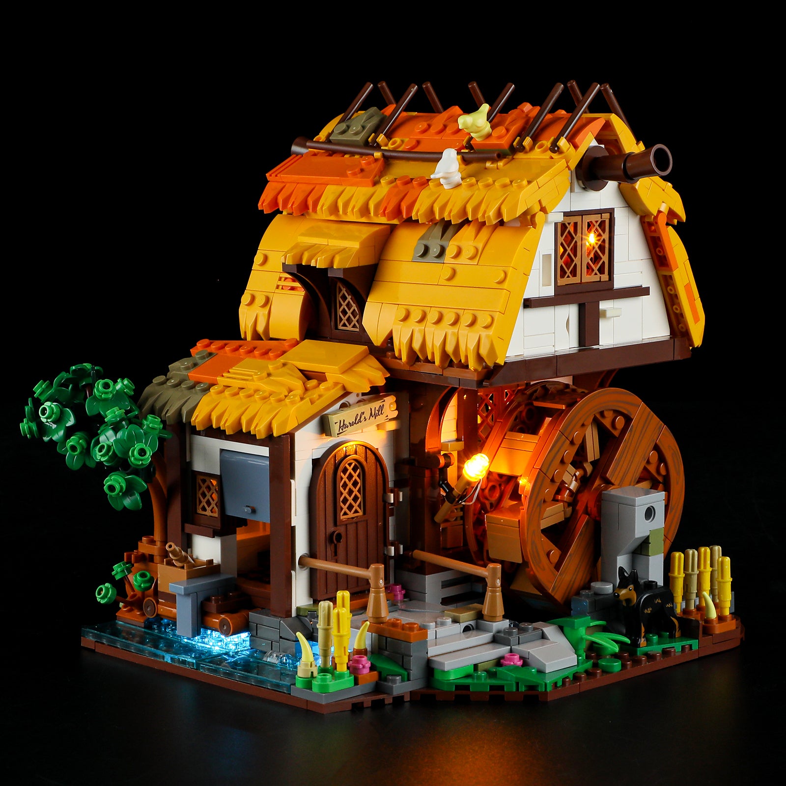 FUNWHOLE - Medieval Water Mill 1278PCS - Building Block Toy- USA(Ship to USA)