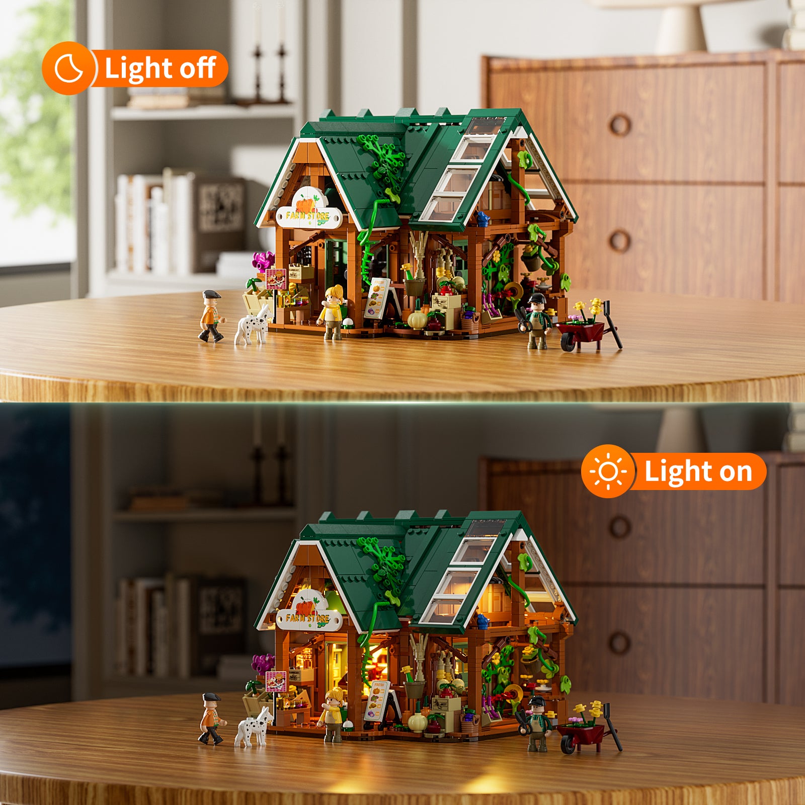 FUNWHOLE - Farm Store 1523PCS - Building Block Toy- USA(Ship to USA)