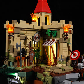lighting Funwhole Castle on The Cliff building set