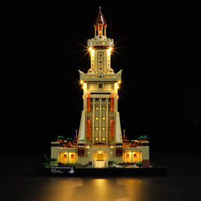 The Lighthouse of Alexandria with lights