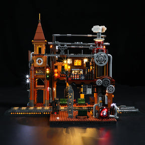 FUNWHOLE - Steampunk Train Station 1843PCS - Building Block Toy- USA(Ship to USA)