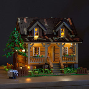 Funwhole wood cabin building kit with lights