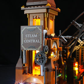 FUNWHOLE - Steampunk Train Station 1843PCS - Building Block Toy- USA(Ship to USA)