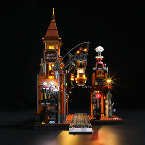 FUNWHOLE - Steampunk Train Station 1843PCS - Building Block Toy- USA(Ship to USA)